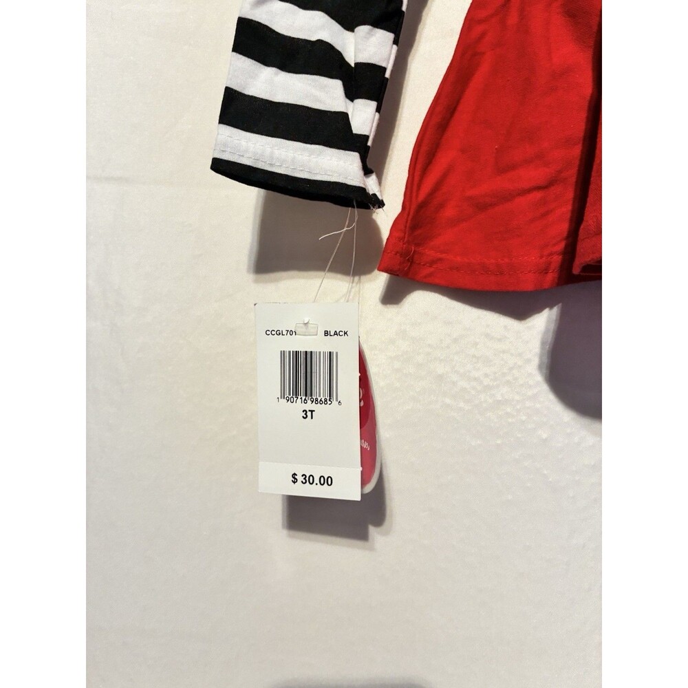Nannette Kids 3T Teacher Dress Striped Apple Ruler School Red Skirt NWT - Picture 9 of 12
